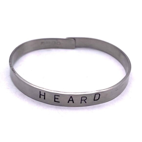 Chef Metal Stainless Steel Heard Initiative Wristband Cuff Bracelet - Picture 1 of 12